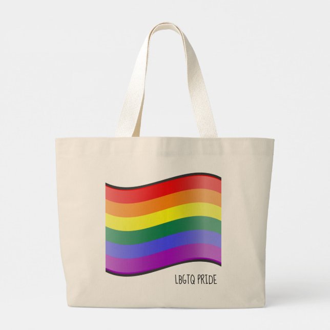A Wave Of Pride Large Tote Bag (Back)