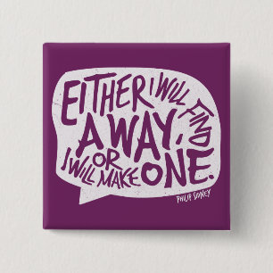 A Way Typography Motivational Quote 15 Cm Square Badge