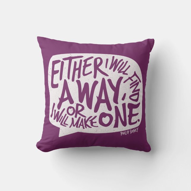 A Way Typography Motivational Quote Cushion (Front)
