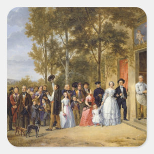 A Wedding at the Coeur Volant, Louveciennes Square Sticker