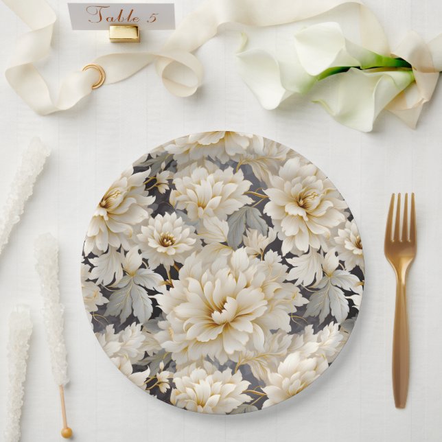 A Wedding Floral Series Design 10 Paper Plate (Wedding)