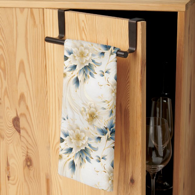 A Wedding Floral Series Design 1 Tea Towel (Thirds Fold)