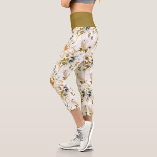 A Wedding Floral Series Design 3 Capri Leggings
