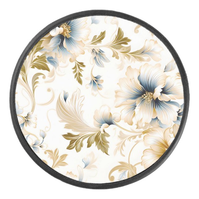 A Wedding Floral Series Design 3 Hockey Puck (Front)