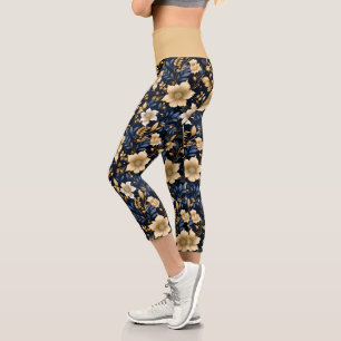 A Wedding Floral Series Design 6 Capri Leggings