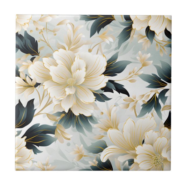 A Wedding Floral Series Design 7 Ceramic Tile (Front)