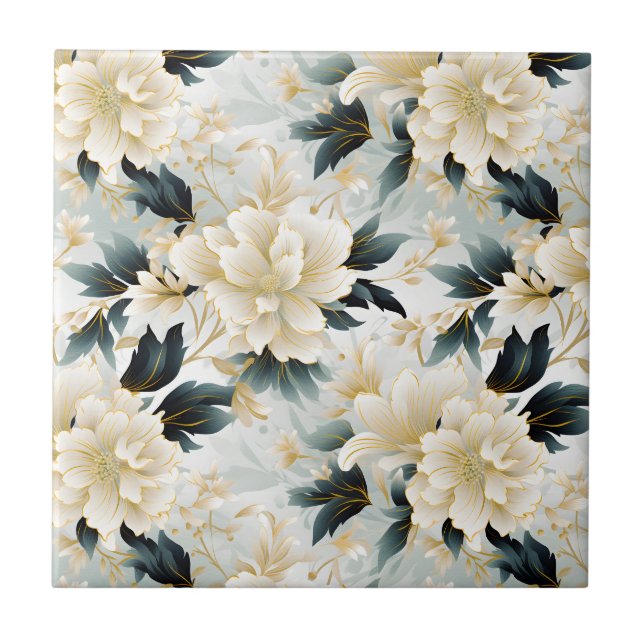A Wedding Floral Series Design 7 Ceramic Tile (Front)