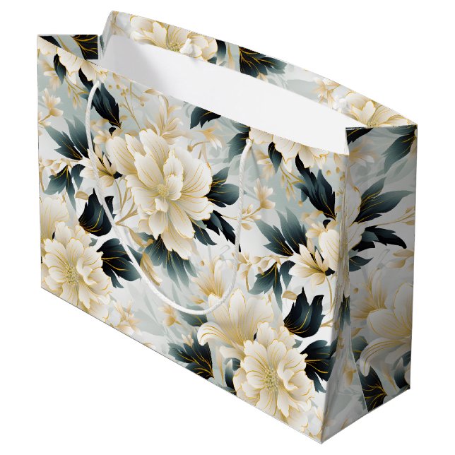 A Wedding Floral Series Design 7 Large Gift Bag (Back Angled)