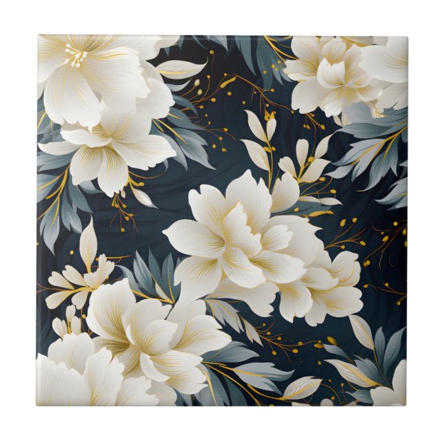 A Wedding Floral Series Design 8 Ceramic Tile (Front)