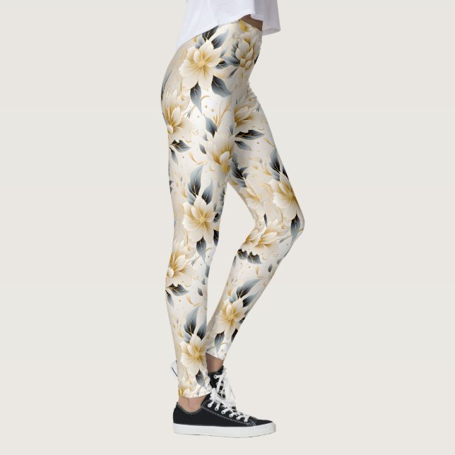 A Wedding Floral Series Design 9 Leggings (Right)
