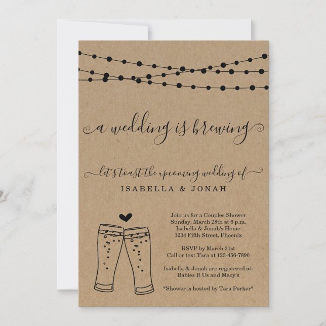 A Wedding is Brewing Bridal Shower Invitation (Front)