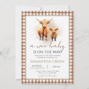 A Wee Baby Fall Highland Cow Baby Shower Invitation