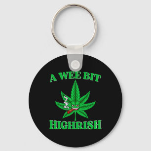 A Wee Bit High-rish Funny Weed St Patricks Day Key Ring