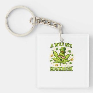 A Wee Bit Highrish Funny Irish Leaf Vibes Key Ring