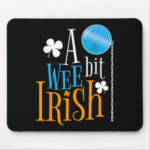 A Wee Bit Irish Pride St Patricks Day Shamrock Gra Mouse Pad