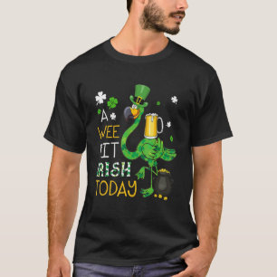 A Wee Bit Irish Today Green Flamingo Beer St Patri T-Shirt