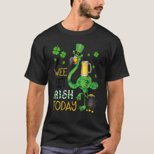 A Wee Bit Irish Today Green Flamingo St Patrick S  T-Shirt