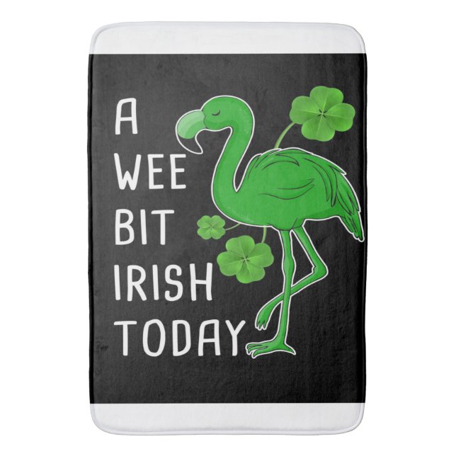 A Wee Bit Irish Today | Lucky Flamingo | Flamingo Bath Mat (Front Vertical)