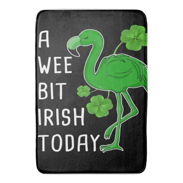 A Wee Bit Irish Today | Lucky Flamingo | Flamingo Bath Mat (Front Vertical)