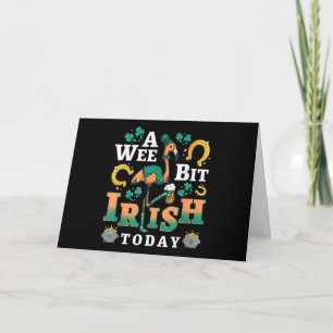 A Wee Bit Irish Today St. Patrick’S Day Flamingo Card