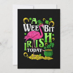 A Wee Bit Irish Today St. Patricks Day Flamingo Holiday Card