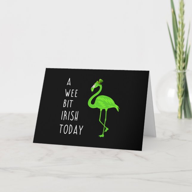 A Wee Bit Irish Today | St. Patty’s Day Flamingo Card (Front)