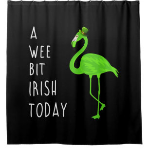 A Wee Bit Irish Today St. Patty’s Day Flamingo Shower Curtain
