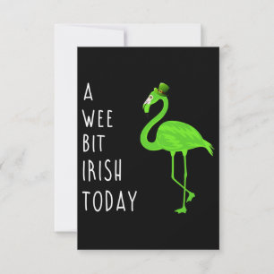 A Wee Bit Irish Today St. Patty’s Day Flamingo Thank You Card