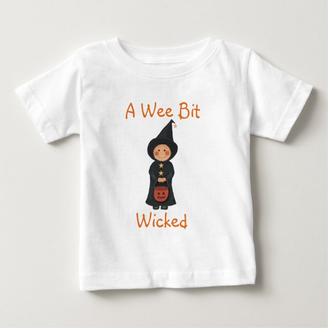 A Wee Bit Wicked Halloween Witch Shirt (Front)