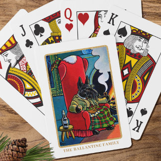 'A wee dram' Scottie Dog Christmas Custom Playing Cards