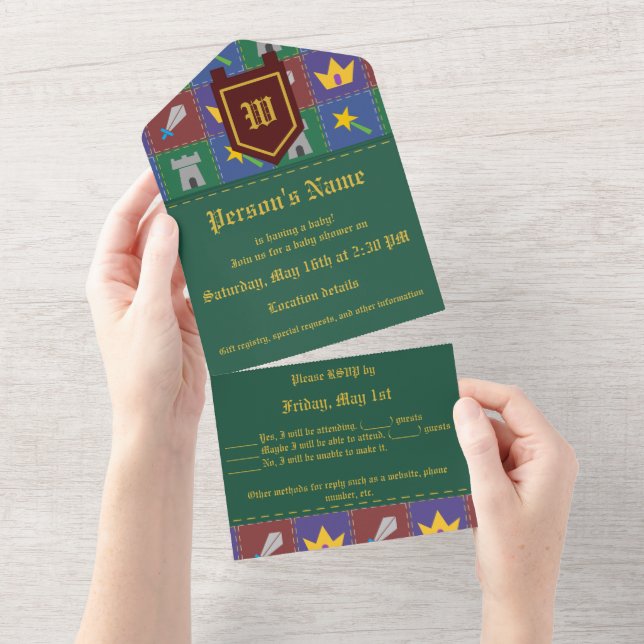 A Wee One's Fantasy Quilt All-in-One Invitation (Tearaway)
