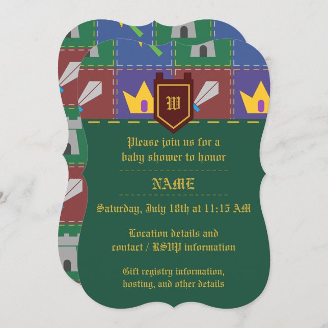 A Wee One's Fantasy Quilt Baby Shower Invitation (Front/Back)