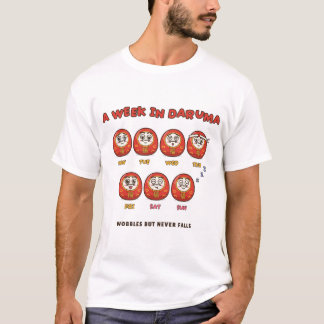 A Week in Daruma Cute Days of the Week Faces T-Shirt
