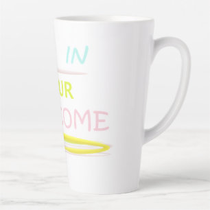 A welcome design pretty lite colours latte mug