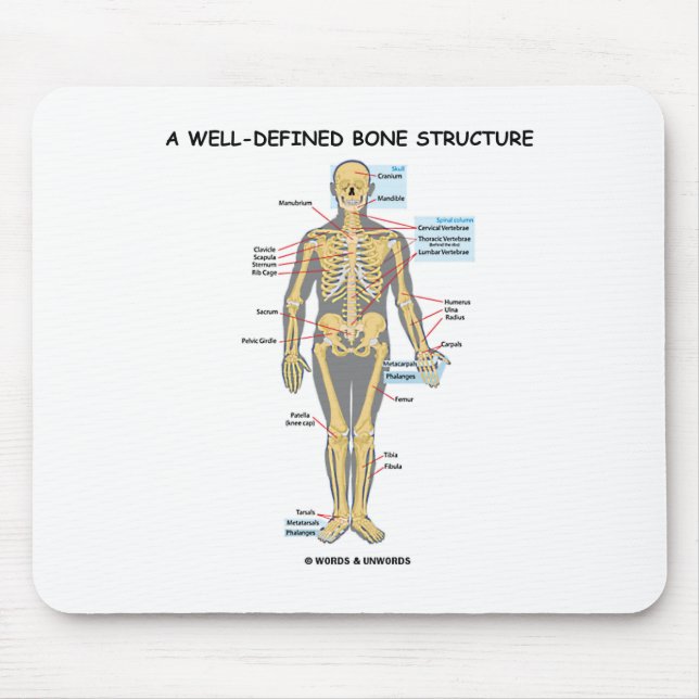 A Well-Defined Bone Structure (Human Skeleton) Mouse Pad (Front)