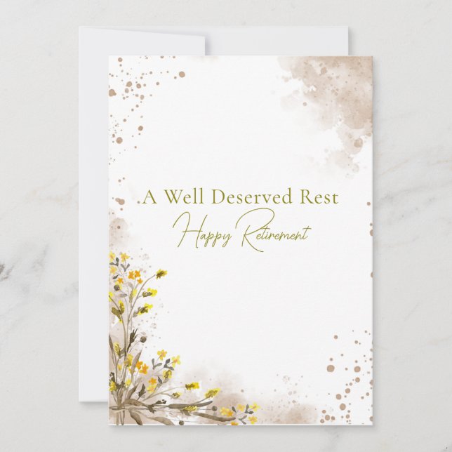 A Well Deserved Rest Elegant Retirement gift Card (Front)