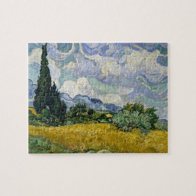 A Wheatfield with Cypresses Van Gogh Jigsaw Puzzle (Horizontal)
