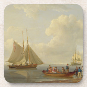 A Wherry Taking Passengers out to Two Anchored Pac Coaster