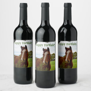 "A Whiff of Nature: A Chestnut Horse and Banksia, Wine Label