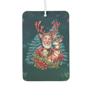 A whimsical Christmas illustration, Car Air Freshener