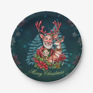 A whimsical Christmas illustration, Paper Plate