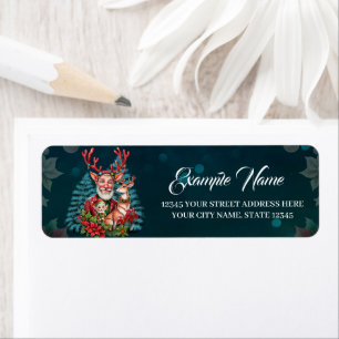 A whimsical Christmas illustration, Return Address Label