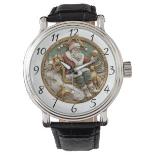 A whimsical Christmas scene with Santa and deer Watch