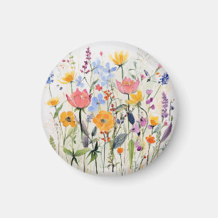 A whimsical floral magnet, wild flowers magnet