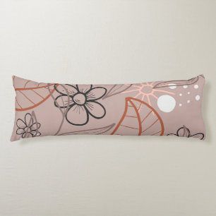 A Whimsical Flower and Leaves Print Body Cushion