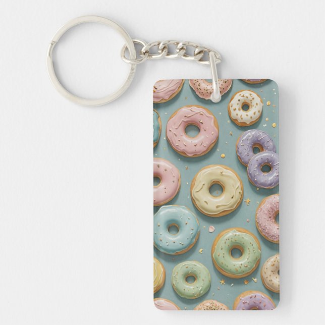 A Whimsical Pastel Donut Dream Key Ring (Front)