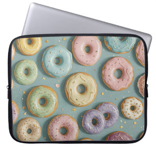 A Whimsical Pastel Donut Dream Laptop Sleeve