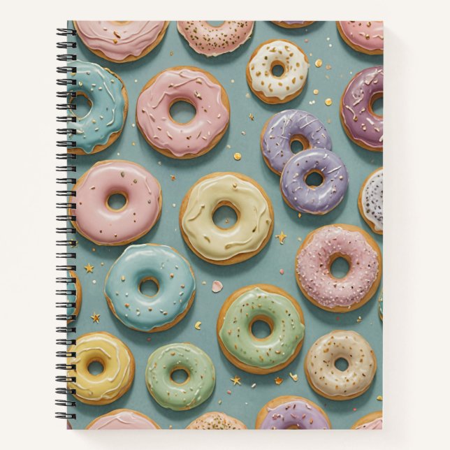 A Whimsical Pastel Donut Dream Notebook (Front)