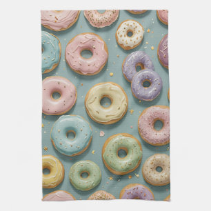 A Whimsical Pastel Donut Dream Tea Towel