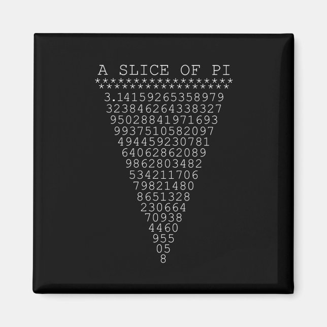 A Whimsical Slice of Pi Magnet (Front)